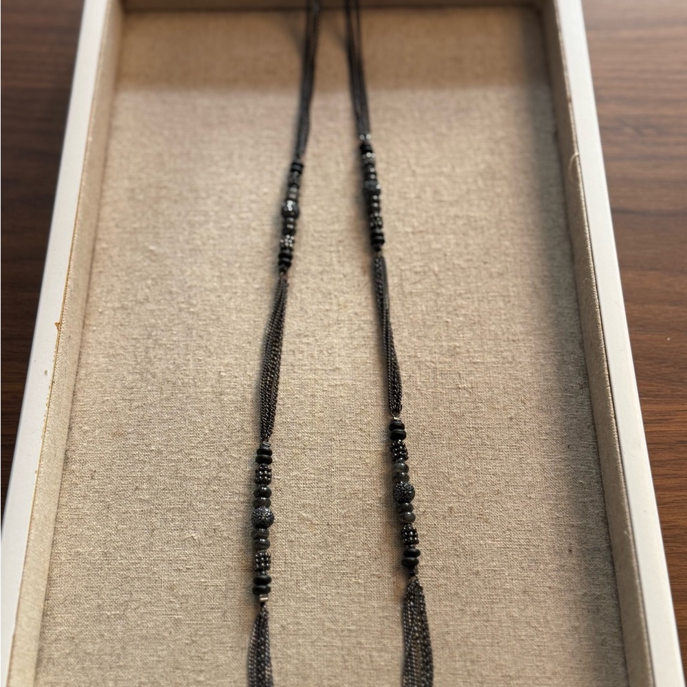 Stella & Dot Black Beaded Necklace